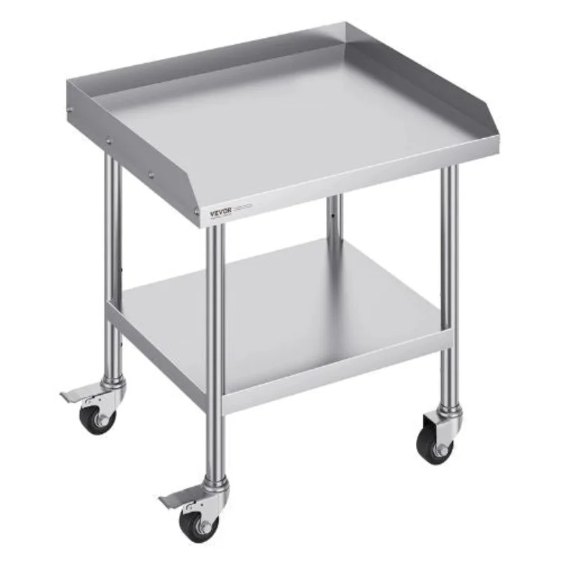 24 X 28 In Stainless Steel Work Table with 4 Wheels for Commercial Kitchen Restaurant SKT710-610