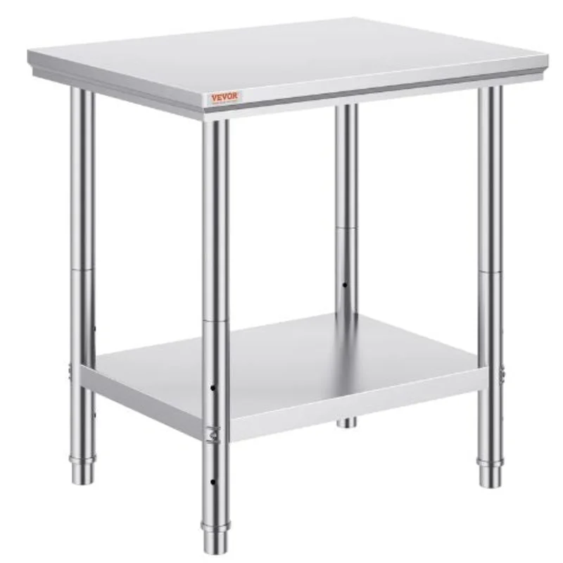 24 X 30 X 32 In Stainless Steel Work Table with 4 Wheels for Commercial Kitchen Restaurant GZT76-6080