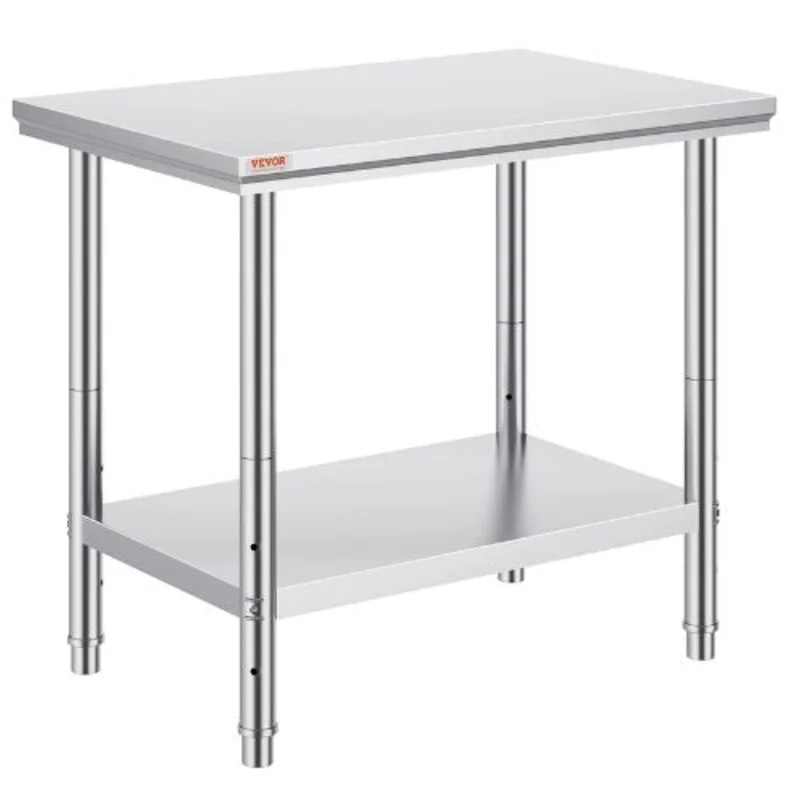 24 X 36 X 32 In Stainless Steel Work Table with 4 Wheels for Commercial Kitchen Restaurant GZT90X60J