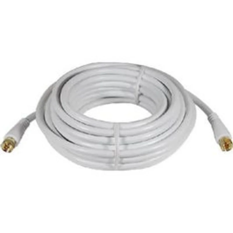 25-Ft. White RG6 Coaxial Cable With "F" Connectors