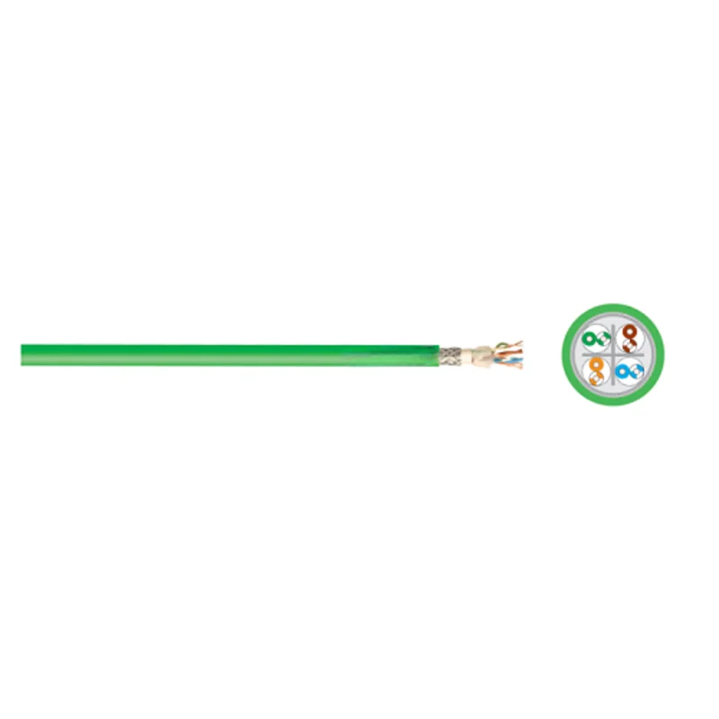 26 AWG 4P Helukat 803387 250S CAT6 CMX SF/UTP PUR CHAIN Industrial Ethernet Green Cable