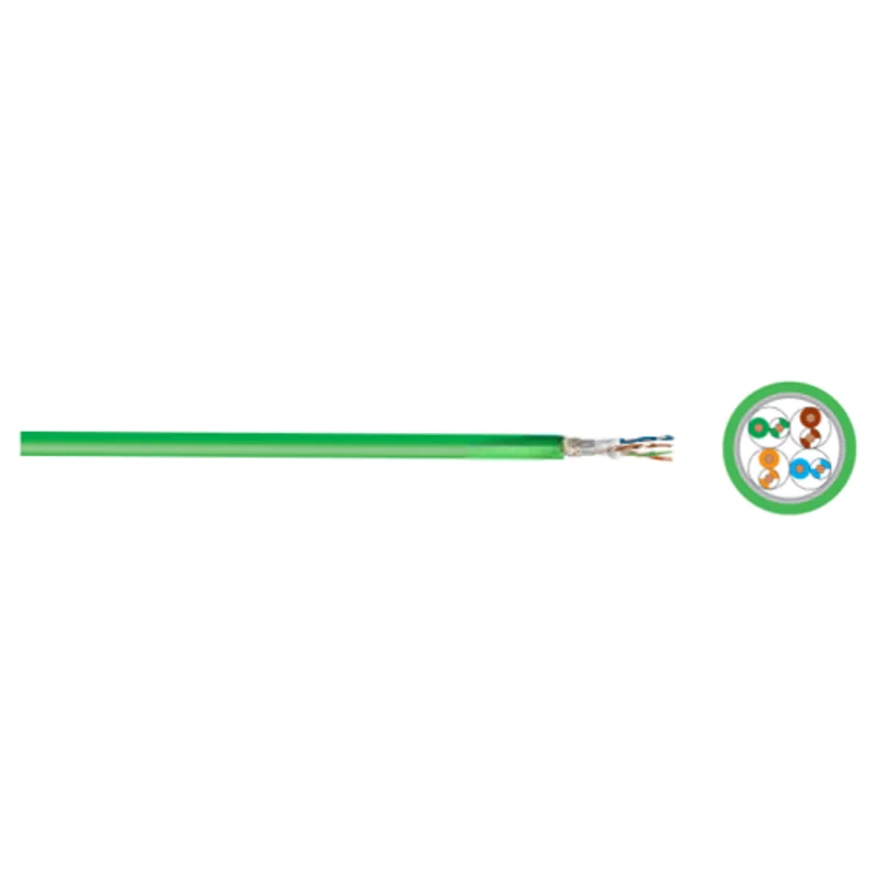 26 AWG 4P Helukat 82839 100S CAT 5e 30 V 4P SF/UTP PUR CHAIN Industrial Ethernet Green Cable