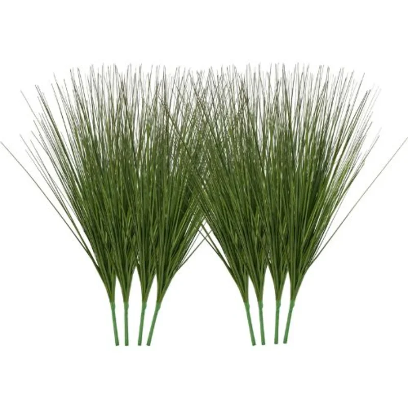 27" Faux Onion Grass Artificial Greenery Shrubs 8-Pack Premium PVC Plants for Home Garden Office & Outdoor Dcor Green (Pack Of 8)