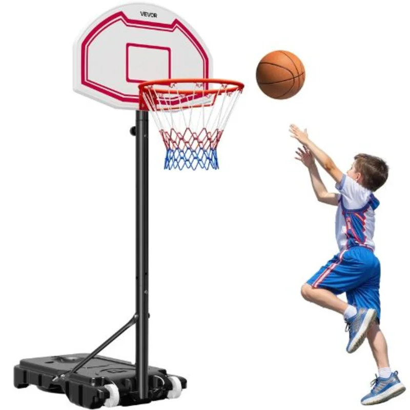 28 inch 5.2 to 6.9 ft Height Adjustment Portable Basketball Standt for Patios Poolside