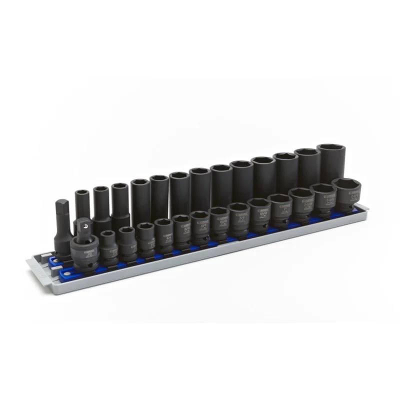 28-PC. 1/2" Drive Combination SAE Impact Socket Set - 6-PT.