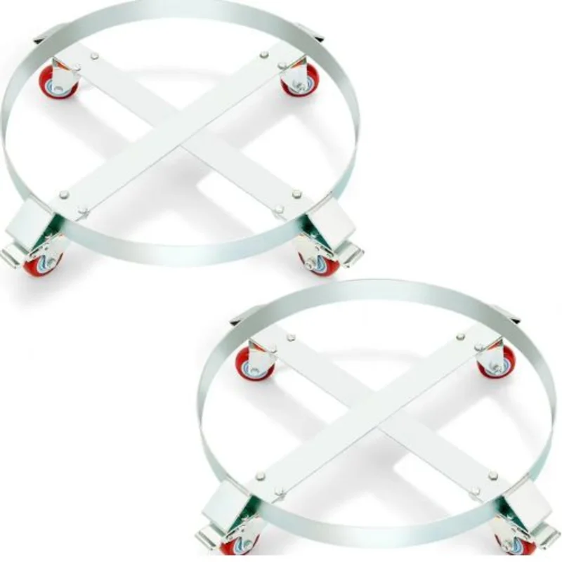 2PCS 55 Gallon Heavy Duty Drum Dolly 1000 lbs Load Capacity, Barrel Dolly Cart Drum Caddy Non Tipping Hand Truck Capacity Dollies with Steel Frame 4 Swivel Casters Wheel