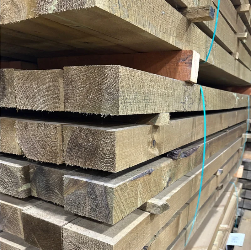 3-1/2" x 5-1/2" x 8' Green Treated Post