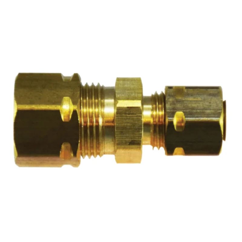 3/16 Inch Compression 3/16 Inch Captive Sleeve Union with 26002 Sleeve Nut Brass 26063