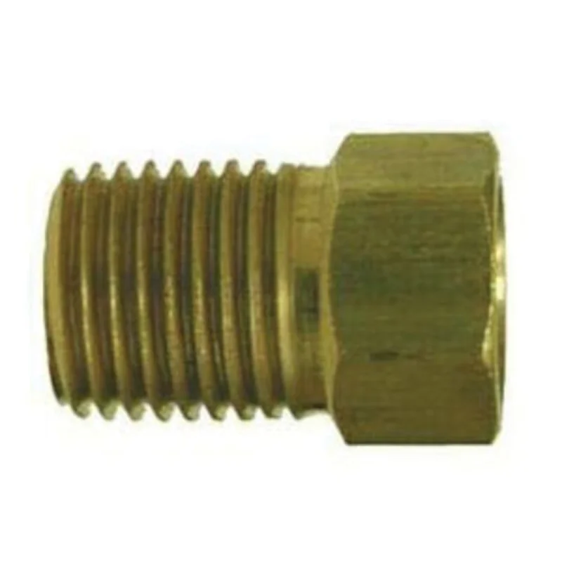 3/16 Inch Inverted Flared 1/4 Inch Male NPTF Brass Adapter 12053