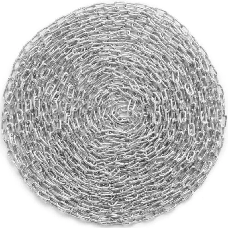 3/16" x 100' Proof Coil Chain 1100 lbs Capacity Zinc-Plated Steel Link Chain with 2 Quick Links