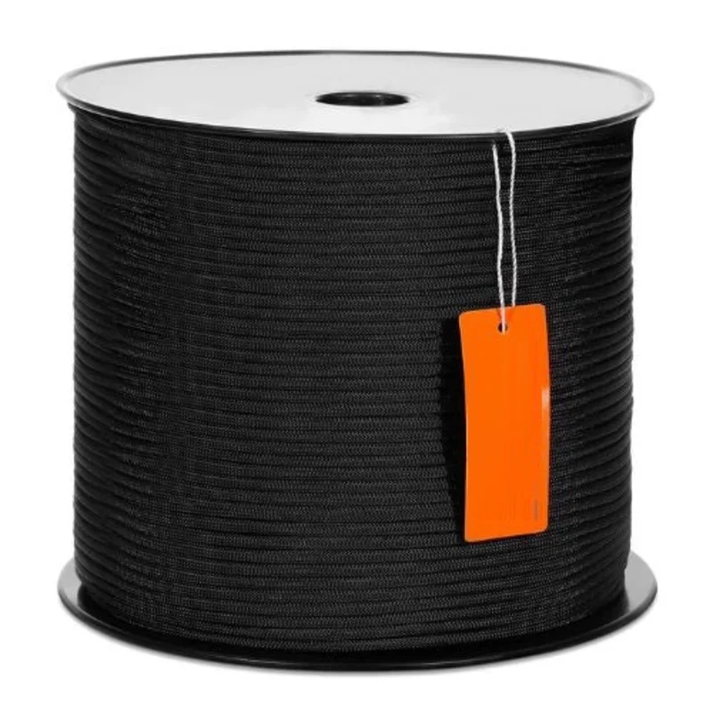 3/16" x 1000FT 32 Strand Outdoor Braided Nylon Rope Black