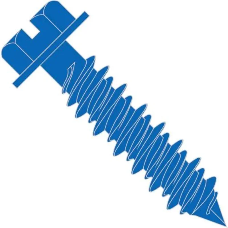 3/16" X 2-1/4" Blue Perma Seal Slotted Hex Washer Concrete Screw With Drill 1036CNSW (Pack of 100)