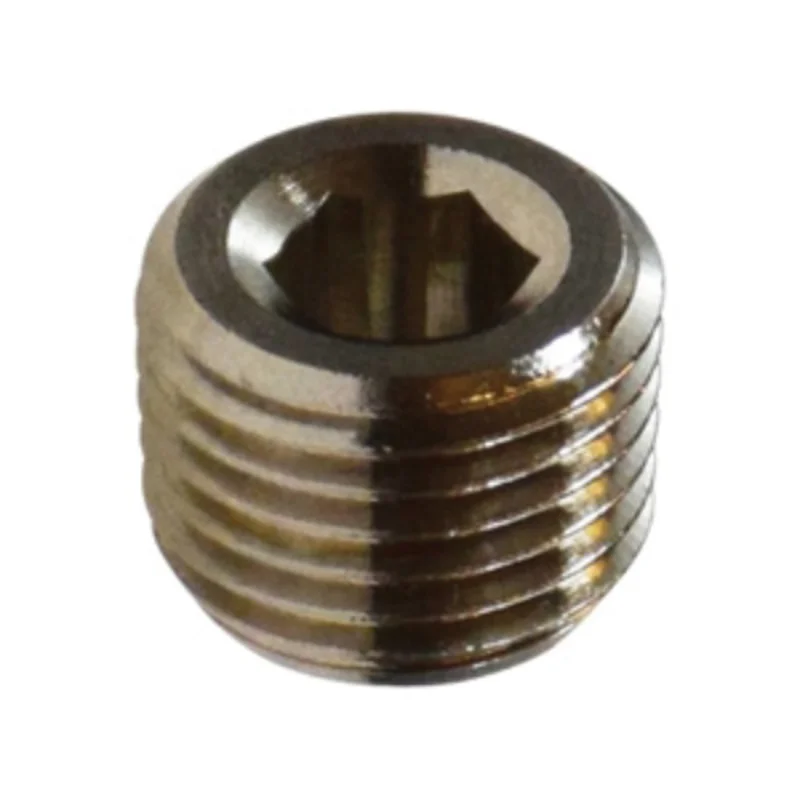 3/4 Inch BSPT Countersunk Hex Plug Nickel-Plated Brass 28844