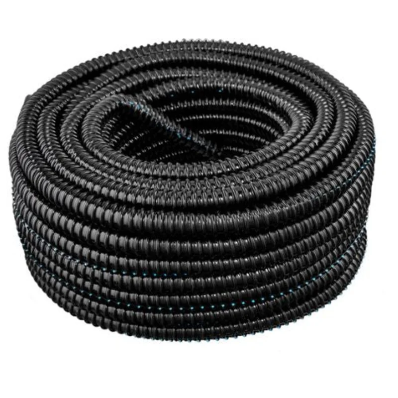 3/4 Inch Flexible PVC Split Tubing Corrugated Black 100FT