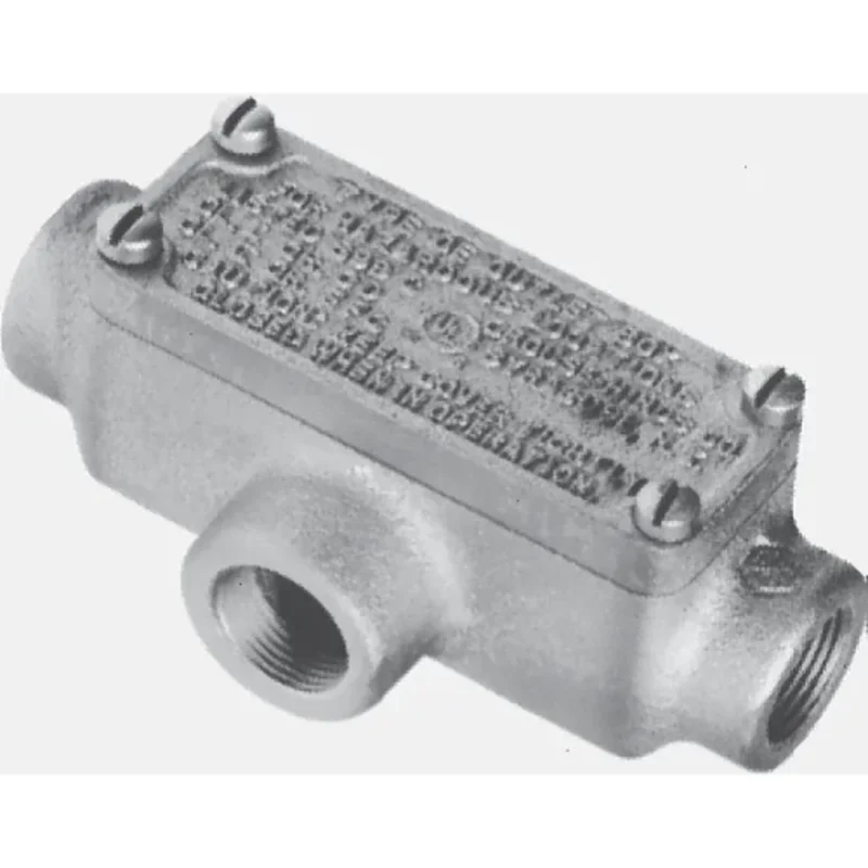 3/4 Inch Type T Feraloy Iron Alloy Conduit Outlet Body With Cover OET2