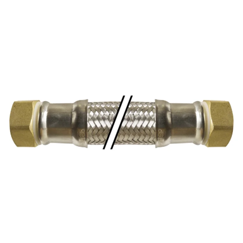 3/4 x 3/4 Inch Heavy Duty Inserts Washing Machine Connector 24 Inch L Stainless Steel Braid Brass 924124