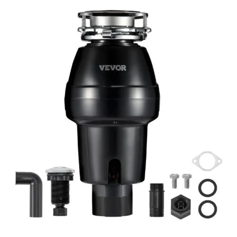 3/4HP 3260RPM Continuous Feed Garbage Disposal with Sound Reduction 3-Bolt Mount Power Cord & Splash Guard