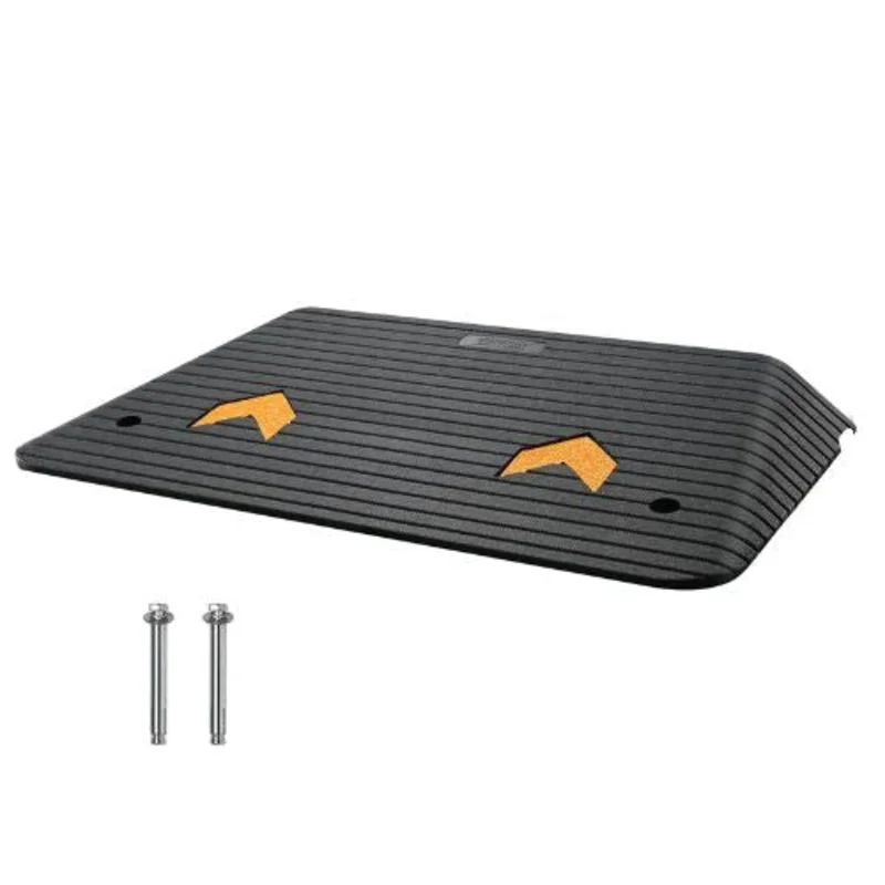 3.5 Inch Upgraded Rubber Threshold Ramp with 1 Channel Natural Rubber Car Ramp or Wheelchair and Scooter