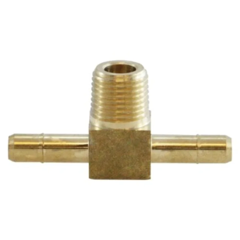 3/8 in Barbed 3/8 in Barbed 1/4 in MPT Brass Single Barb Branch Tee 21197