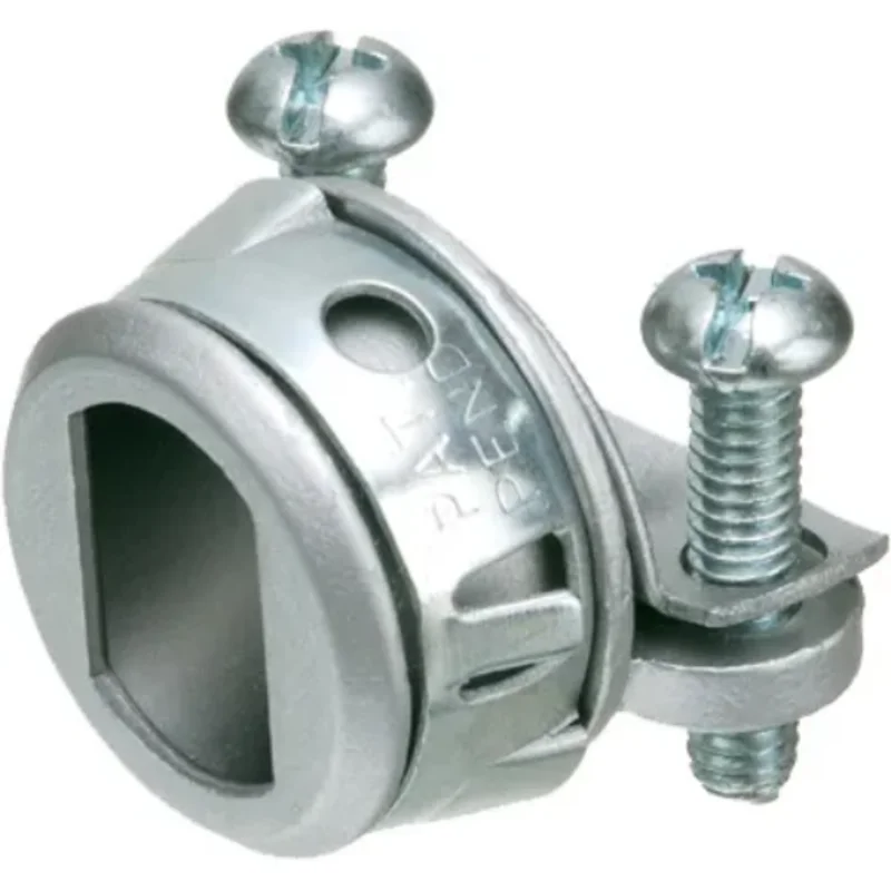 3/8 Inch 2 Screw Straight Cable Connector With Spring Steel Clip 840ST