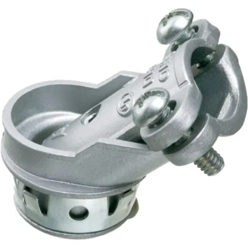 3/8 Inch Angled Flexible Cable Connector With Spring Steel Clip 4501ST