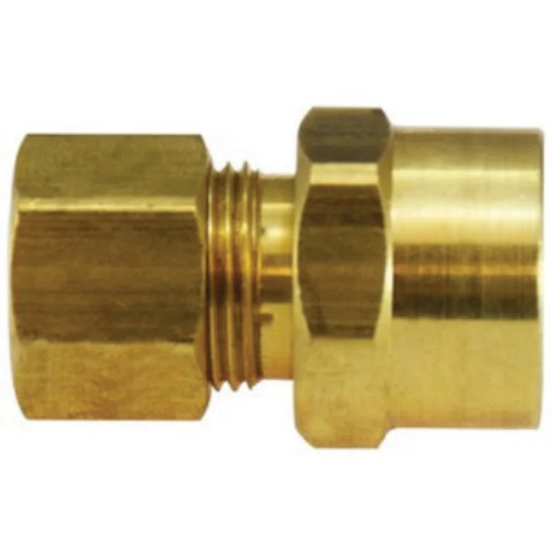 3/8 Inch Compression 1/2 Inch Sweat Aluminum and Thermoplastic Tubing Brass 18171