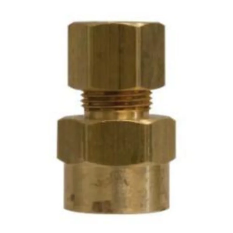 3/8 Inch Compression 1/4 Inch FIP Captive Adapter with 26005 Sleeve Nut Brass 26153