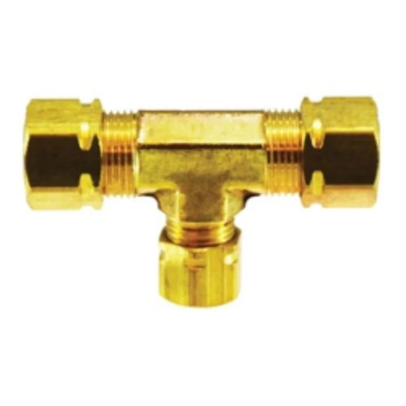 3/8 Inch Compression 3/8 Inch 3/8 Inch Captive Sleeve Tee with 26005 Nut Brass 26105