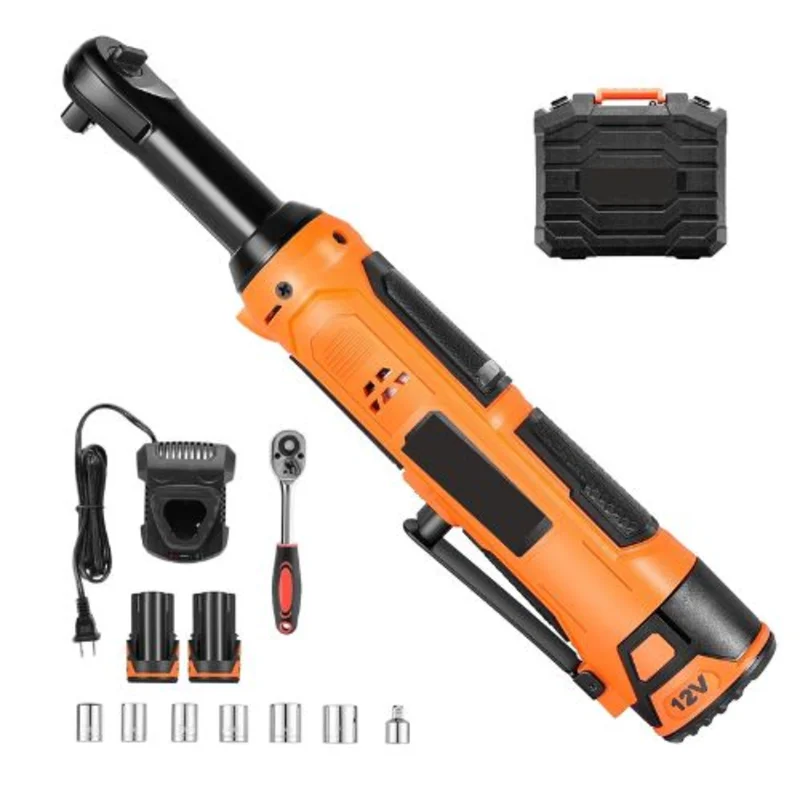 3/8 Inch Cordless Ratchet Wrench 230 RPM up to 33 ft-lbs of Torque with Two 2.0Ah Batteries Charger