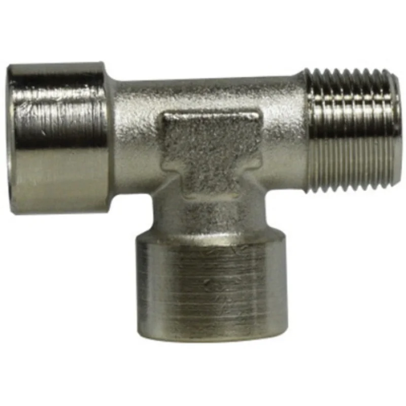 3/8 Inch Male BSPP 3/8 Inch 3/8 Inch Run Tee Nickel-Plated Brass 28949