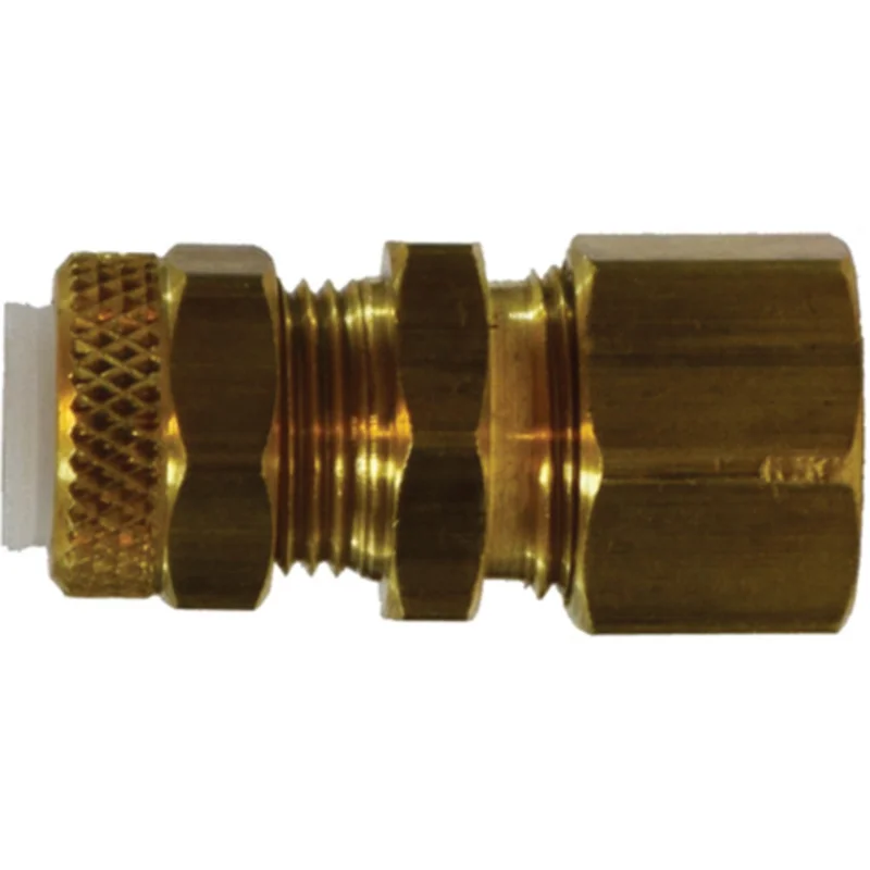 3/8 Inch Tube OD 3/8 Inch Compression Aluminum and Copper Tubing Union Brass 20237