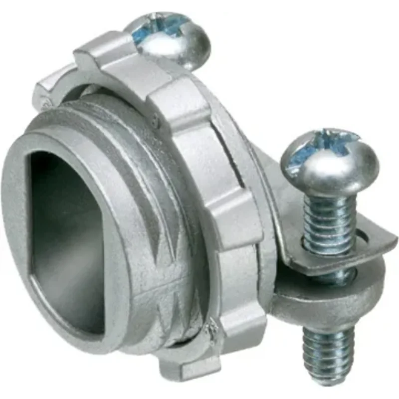 3/8 Inch Zinc Die Cast Straight Cable Connector With Rectangular End Stop 840