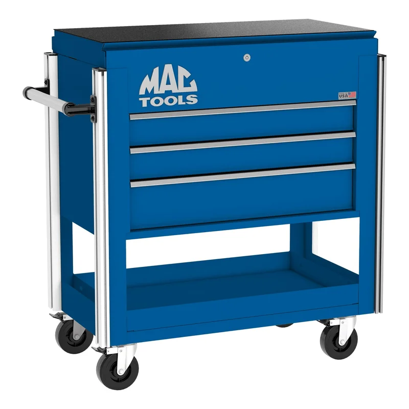 3-Drawer Utility Cart w/ Full Lid - Sapphire Blue