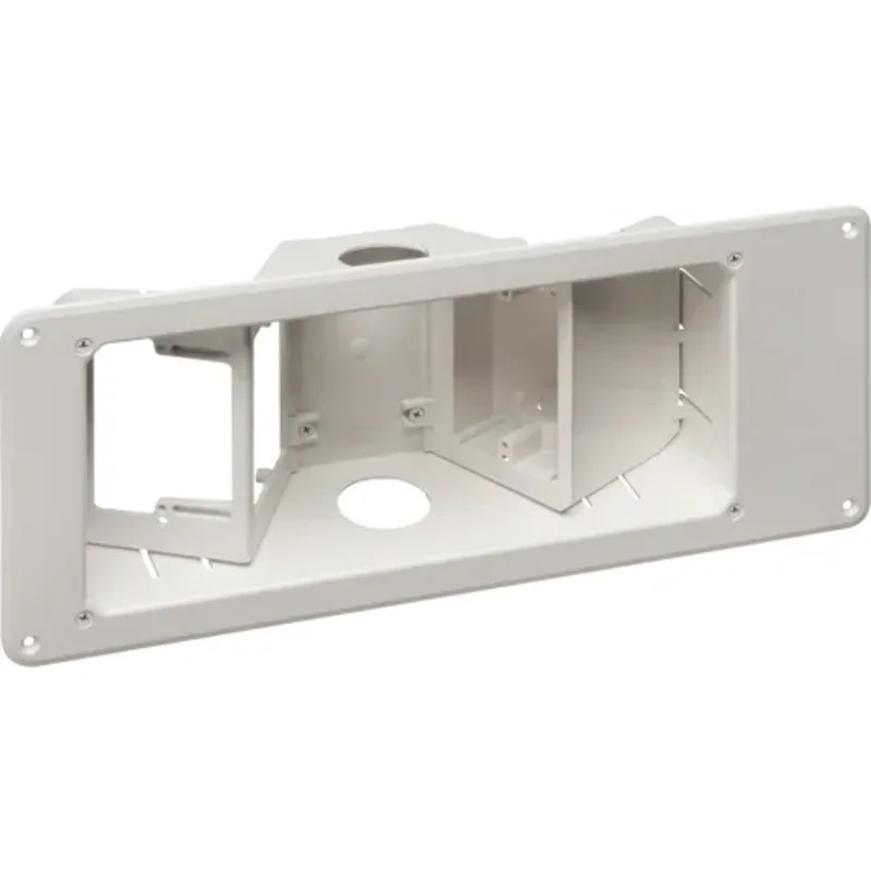 3 Gang Non Metallic Wall Mount TV Angled Entertainment Box with Trim Plate TVB713