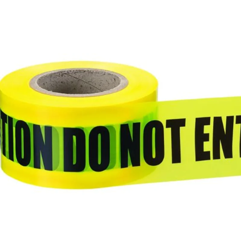 3 Inch 1000ft High Visibility Barricade Tape Polyethylene Yellow 42-012