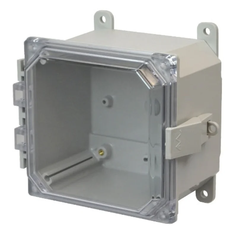 3 Inch Depth Padlocking Snap JIC Size Polycarbonate Enclosure with Clear Covers AMP664CCNL