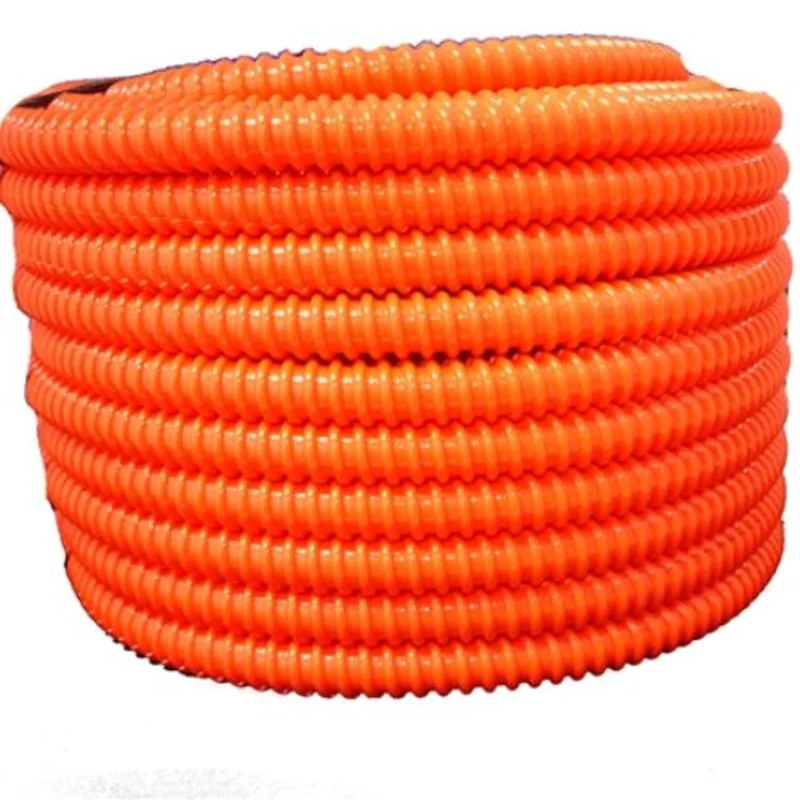 3 Inch Flexible PVC Split Tubing Corrugated Orange 25FT