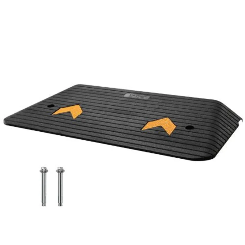 3 Inch Upgraded Rubber Threshold Ramp with 1 Channel Natural Rubber Car Ramp for Wheelchair and Scooter