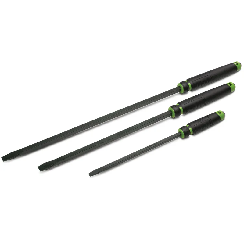 3-PC. Comfort-Handle Straight Head Pry Bar Set - Green