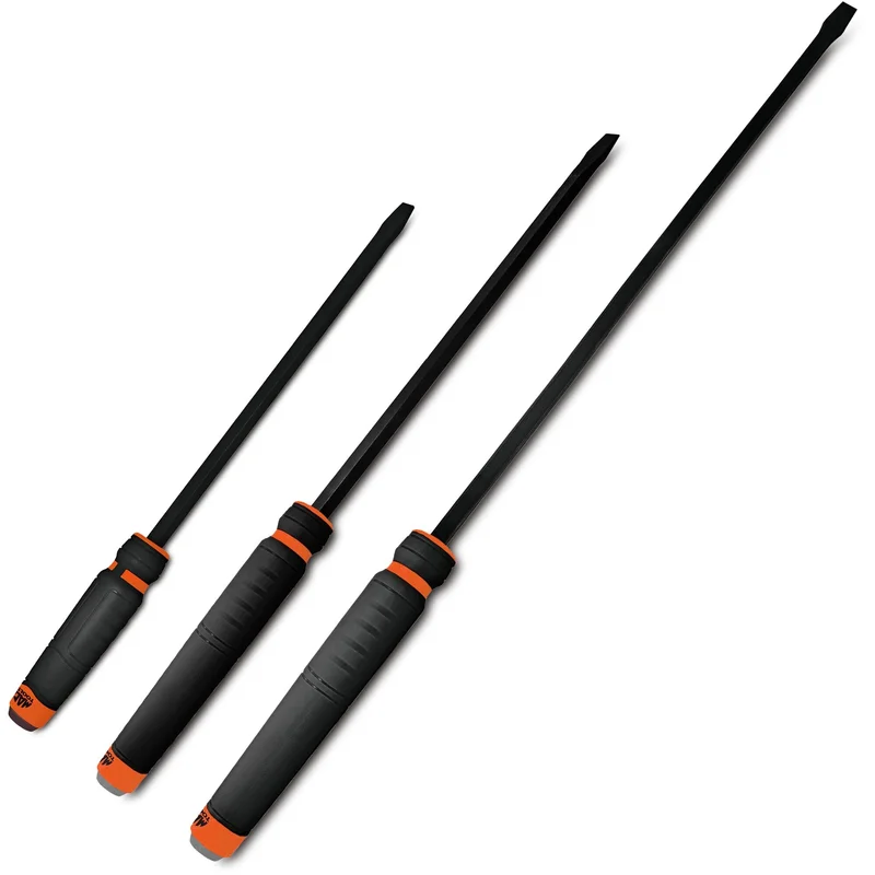 3-PC. Comfort-Handle Straight Head Pry Bar Set - Orange