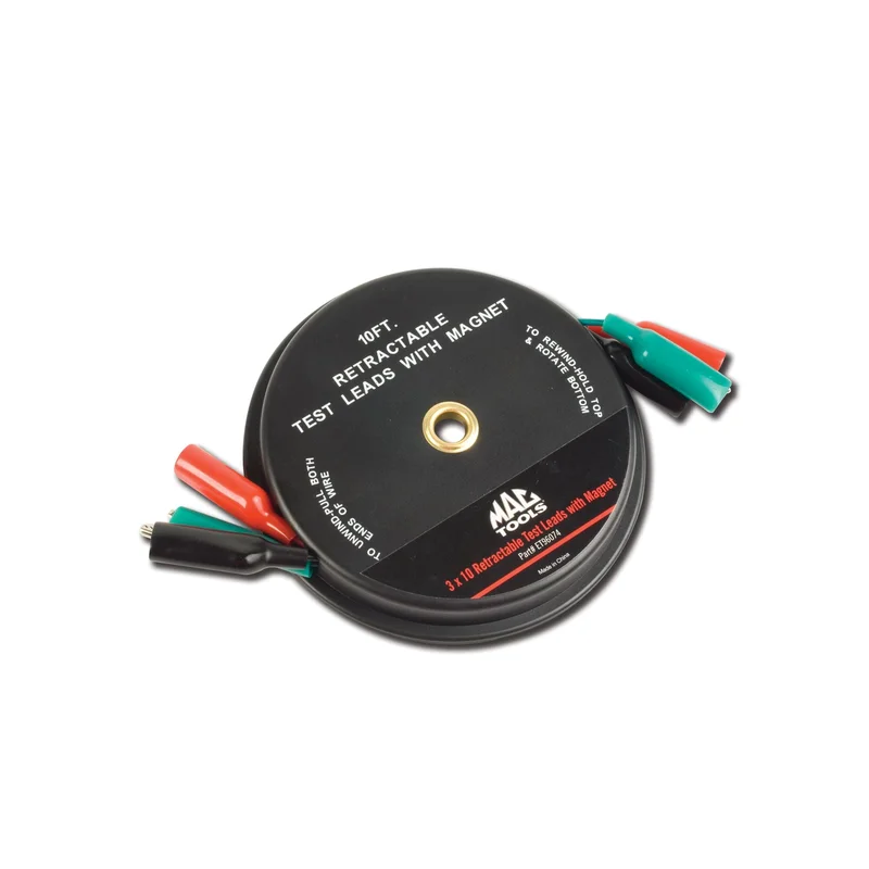 3-PC. Retractable Magnetic-Body Test Lead Set 10'