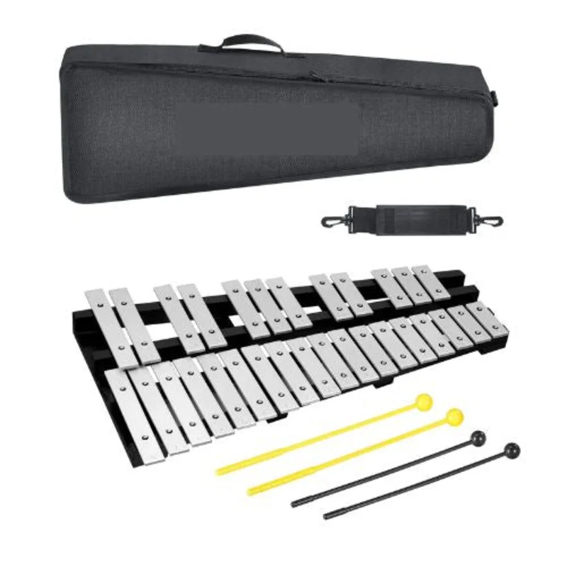 30-Note Glockenspiel Xylophone Bell Kit with Mallets & Carrying Bag