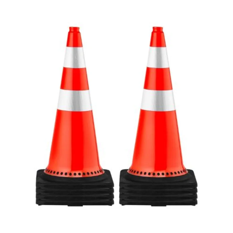30" PVC Traffic Cones, 8 Pack with Reflective Collars & Weighted Base