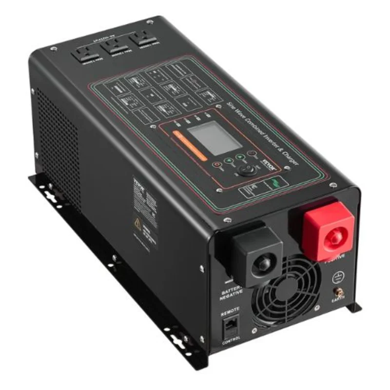 3000 Watt DC 24V to AC 120V Power Inverter with LCD Display Compatible with Various Batteries