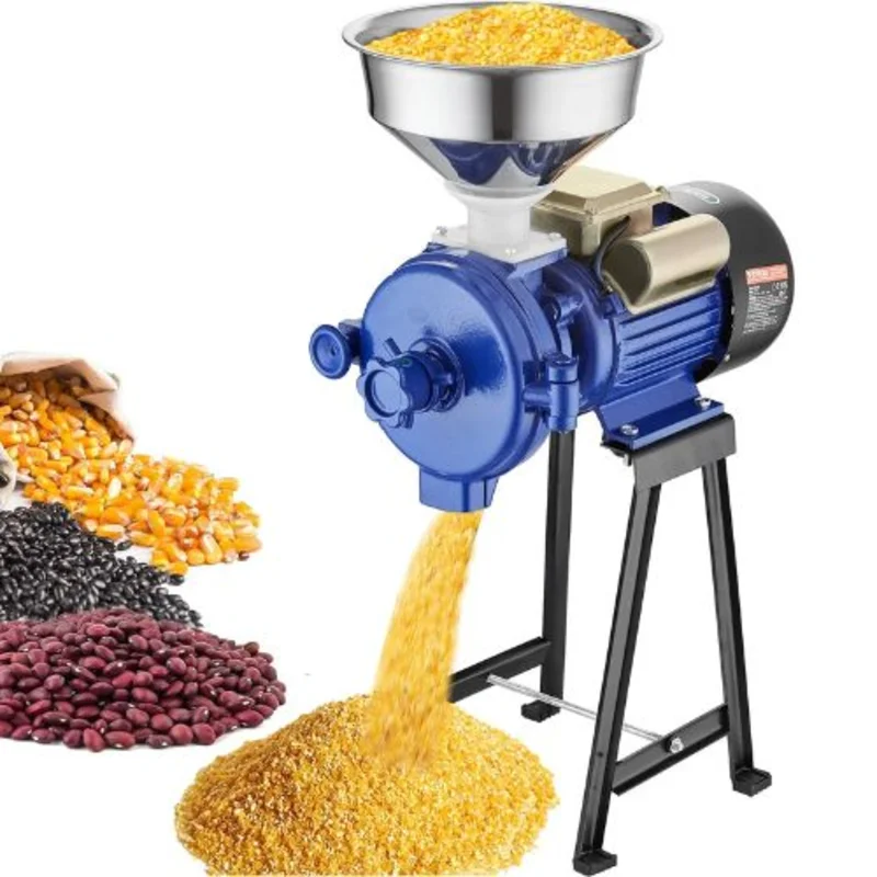 3000W Electric Grain Mill Grinder Commercial Corn & Spice Mill Adjustable Thickness Heavy-Duty Dry Flour & Wheat Grinder