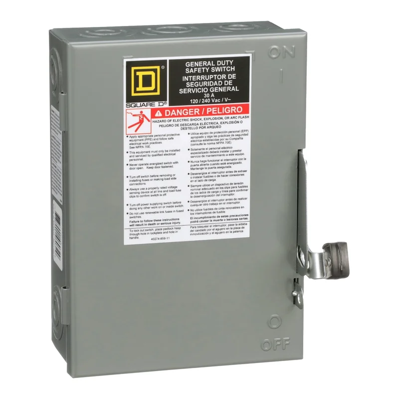 30A 240V 2 Blades Fusible General Duty Safety Switch D211N