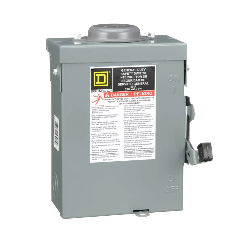 30A 240VAC 100KAIC Steel General Duty Safety Switch DU221RB