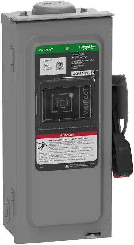 30A 240VAC 250VDC 2 Pole NEMA 3R Fusible Heavy Duty Safety Switch VH221NRB