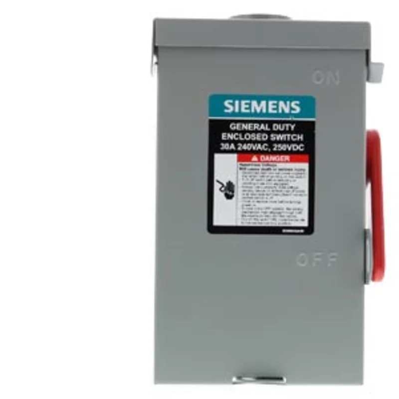 30A 240VAC 250VDC 3 Pole Fusible General Duty Safety Switch GF321NRA