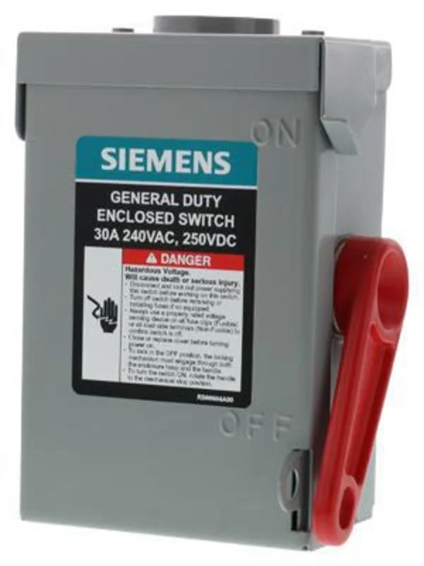 30A 240VAC 3 Pole NEMA 3R Steel General Duty Safety Switch GNF321RA